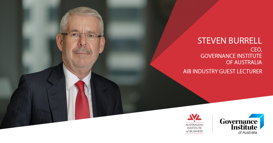AIB Welcomes Steven Burrell as an Industry Guest Lecturer in Corporate Governance
